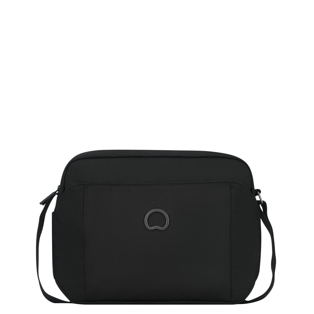 Mini sac horizontal 2 compartiments Picpus noir, vue de face